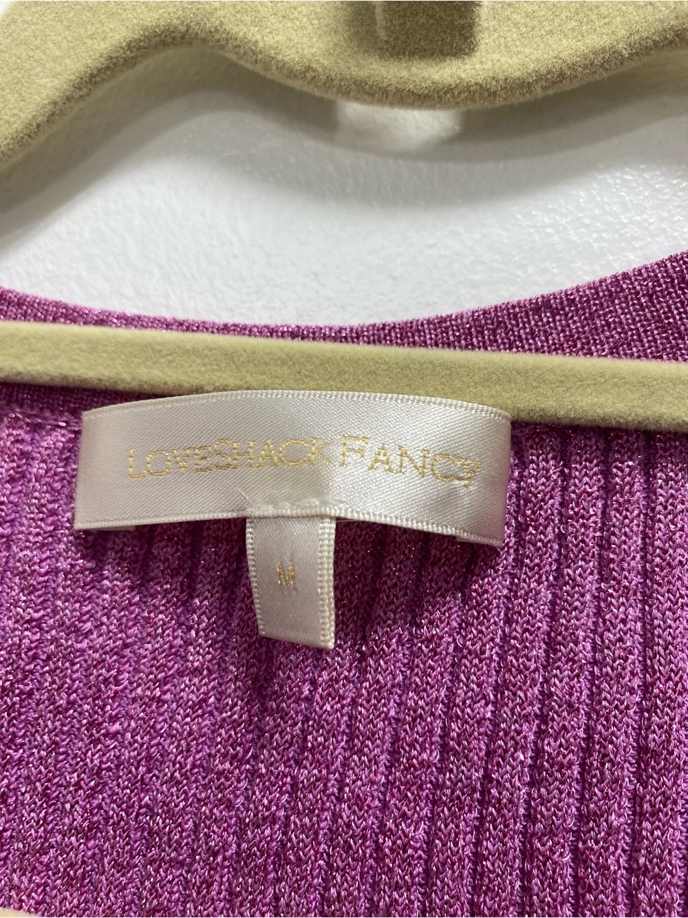 LoveShackFancy Pink Ribbed Heart-Button Cardigan - Picture 4 of 10